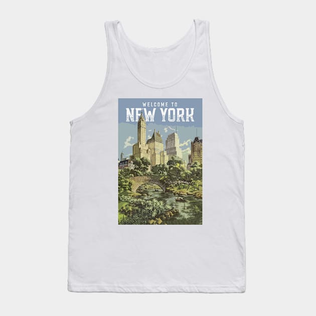 NEW YORK City Vintage style poster | Postcard style Placard Vacation Souvenir Tank Top by Naumovski